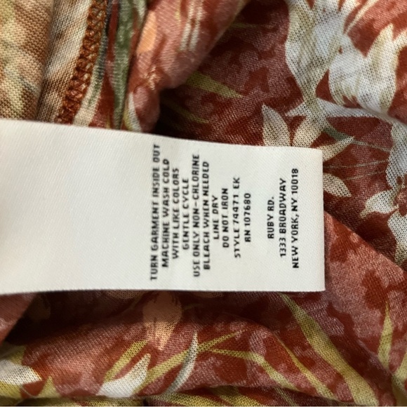 Ruby Rd. Rust Floral Rhinestone 
Accent Short-Sleeve Top - Picture 4 of 6